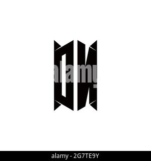 DN Logo monogram with shield shape designs template vector icon modern Stock Vector