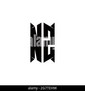 NZ Logo monogram with shield shape designs template vector icon modern Stock Vector
