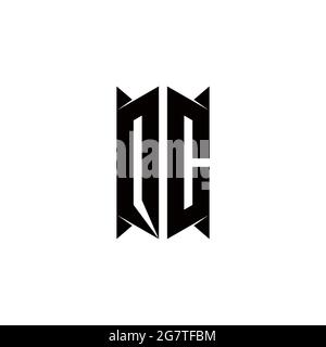 QC Logo monogram with shield shape designs template vector icon modern Stock Vector