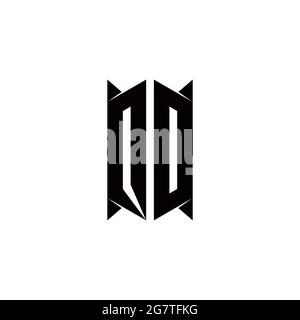 QD Logo monogram with shield shape designs template vector icon modern Stock Vector