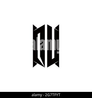 QU Logo monogram with shield shape designs template vector icon modern Stock Vector