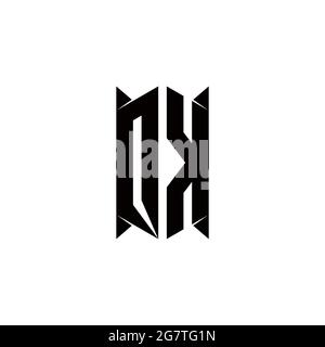 QK Logo monogram with shield shape designs template vector icon modern Stock Vector