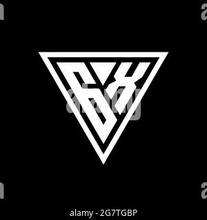 GX Logo monogram with tirangle shape isolated on black background ...