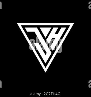 JH logo with geometric shape vector monogram design template isolated ...