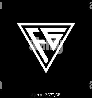 FG Logo monogram with tirangle shape isolated on black background geometric vector icon Stock Vector