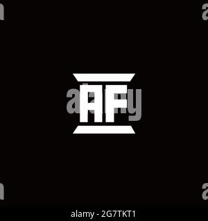 AF logo initial letter monogram with pillar shape design template isolated in black background Stock Vector