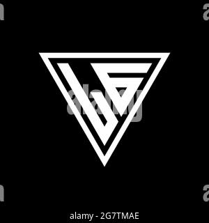 LG Logo monogram with tirangle shape isolated on black background geometric vector icon Stock Vector
