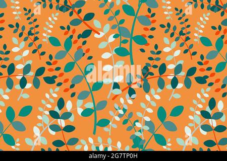 Delicate greenery element vector pattern Stock Vector