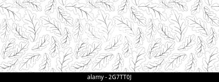 Contour oak foliage seamless pattern Stock Vector