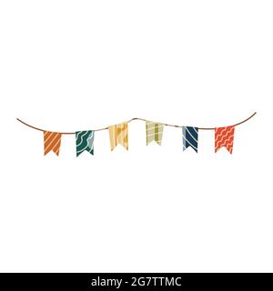 Holiday flags garlands sign. colorful flags icon Stock Vector