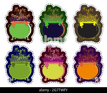 Magic is everywhere stickerpack halloween party Stock Vector