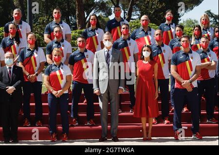 Madrid, Spain. 16th July, 2021. Kings Felipe VI and Letizia have today dismissed a representation of the Spanish Olympic team that will participate in Tokyo2020, Madrid July 16, 2021 Credit: CORDON PRESS/Alamy Live News Stock Photo