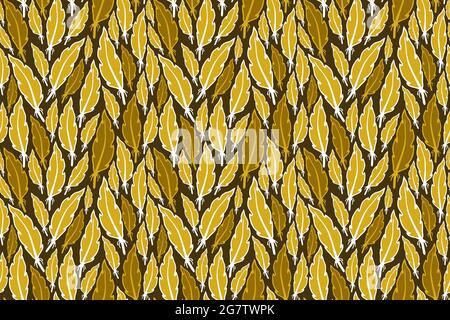 Gold and black thick feather pattern Stock Vector