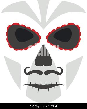 Dead mexican mask icon. Flat illustration of dead mexican mask vector icon isolated on white background Stock Vector