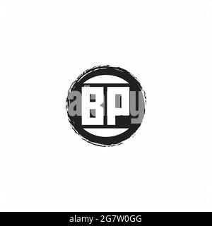 BP Logo Initial Letter Monogram with abstrac circle shape design template isolated in white background Stock Vector