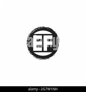 EF Logo Initial Letter Monogram with abstrac circle shape design template isolated in white background Stock Vector