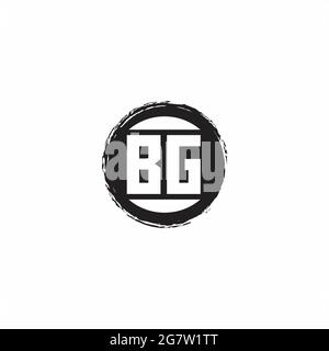 BG Logo Initial Letter Monogram with abstrac circle shape design template isolated in white background Stock Vector