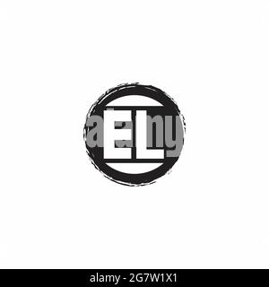 EL Logo Initial Letter Monogram with abstrac circle shape design template isolated in white background Stock Vector