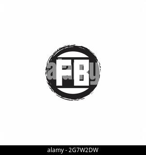 FB Logo Initial Letter Monogram with abstrac circle shape design template isolated in white background Stock Vector