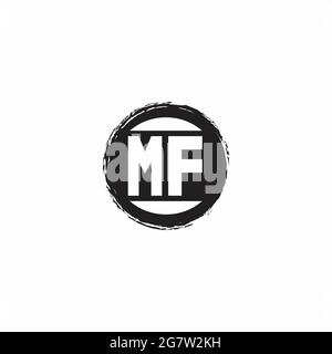 MF Logo Initial Letter Monogram with abstrac circle shape design template isolated in white background Stock Vector