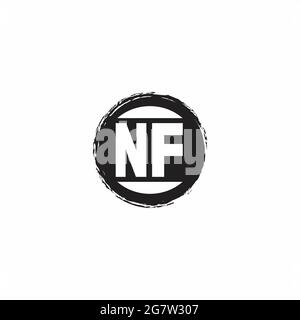 NF Logo Initial Letter Monogram with abstrac circle shape design template isolated in white background Stock Vector