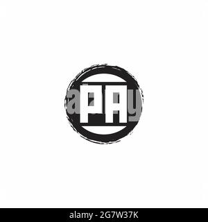 PA Logo Initial Letter Monogram with abstrac circle shape design template isolated in white background Stock Vector