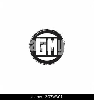 GM Logo Initial Letter Monogram with abstrac circle shape design template isolated in white background Stock Vector