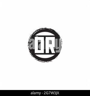 OR Logo Initial Letter Monogram with abstrac circle shape design template isolated in white background Stock Vector
