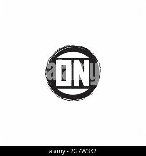 ON Logo Initial Letter Monogram with abstrac circle shape design template isolated in white background Stock Vector