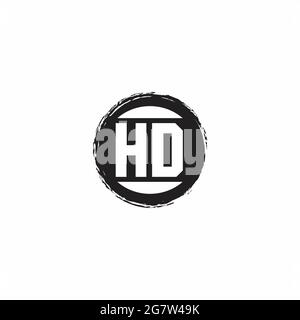 HD Logo Initial Letter Monogram with abstrac circle shape design template isolated in white background Stock Vector