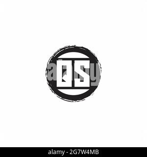 QS Logo Initial Letter Monogram with abstrac circle shape design template isolated in white background Stock Vector