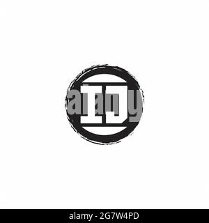 IJ Logo Initial Letter Monogram with abstrac circle shape design template isolated in white background Stock Vector