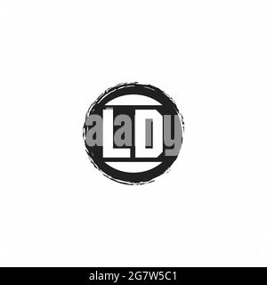 LD Logo Initial Letter Monogram with abstrac circle shape design template isolated in white background Stock Vector