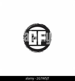 CF Logo Initial Letter Monogram with abstrac circle shape design template isolated in white background Stock Vector