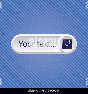 Light gray buy now button with dark blue icon Stock Vector