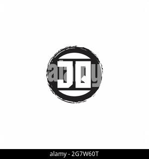 JQ Logo Initial Letter Monogram with abstrac circle shape design template isolated in white background Stock Vector