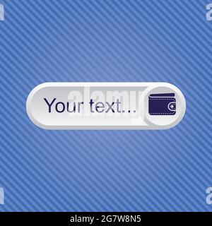 Light gray buy now button with dark blue icon Stock Vector