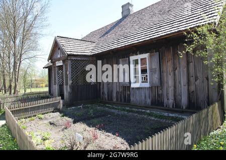 Old country cottage, open-air museum in Tokarnia, Tokarnia, swietokrzyskie, Poland, rural architecture, Stock Photo