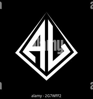 AL A L Creative Modern Black Letters Logo Design with Brush Swoosh ...