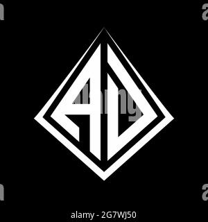 AD A D Creative Modern Black Letters Logo Design with Brush Swoosh ...