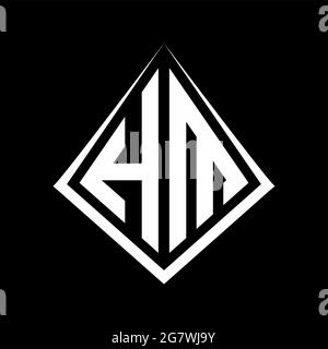 HM logo letters monogram with prisma shape design template vector icon modern Stock Vector