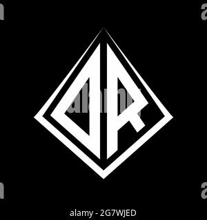 OR logo letters monogram with prisma shape design template vector icon modern Stock Vector