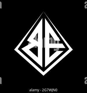 BE logo letters monogram with prisma shape design template vector icon modern Stock Vector