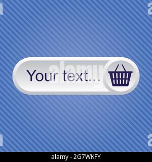 Light gray buy now button with dark blue icon Stock Vector