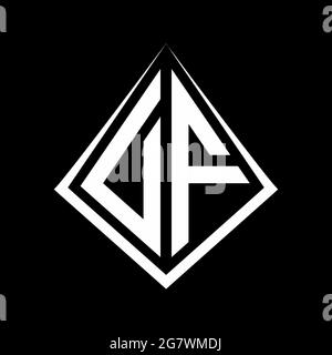 DF logo letters monogram with prisma shape design template vector icon ...