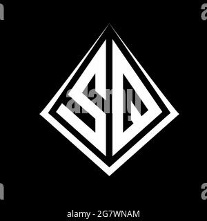 SQ logo letters monogram with prisma shape design template vector icon modern Stock Vector