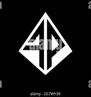 PF logo letters monogram with prisma shape design template vector icon ...