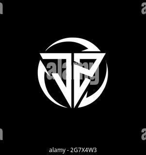 JZ logo with triangle shape and circle rounded design template isolated ...