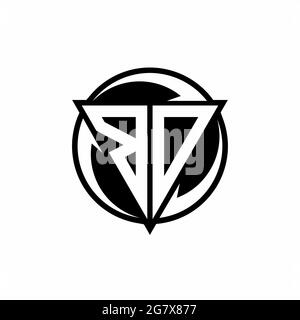 BO logo with triangle shape and circle rounded design template isolated on white background Stock Vector