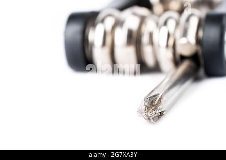 folding multitool for bike, bike maintenance tool. Stock Photo